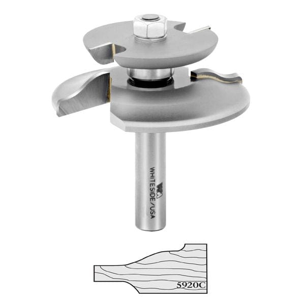 5920C 2-Wing Large Raised Panel Router Bit 3-1/4" D with Back Cutter, Ogee Cove alt 0