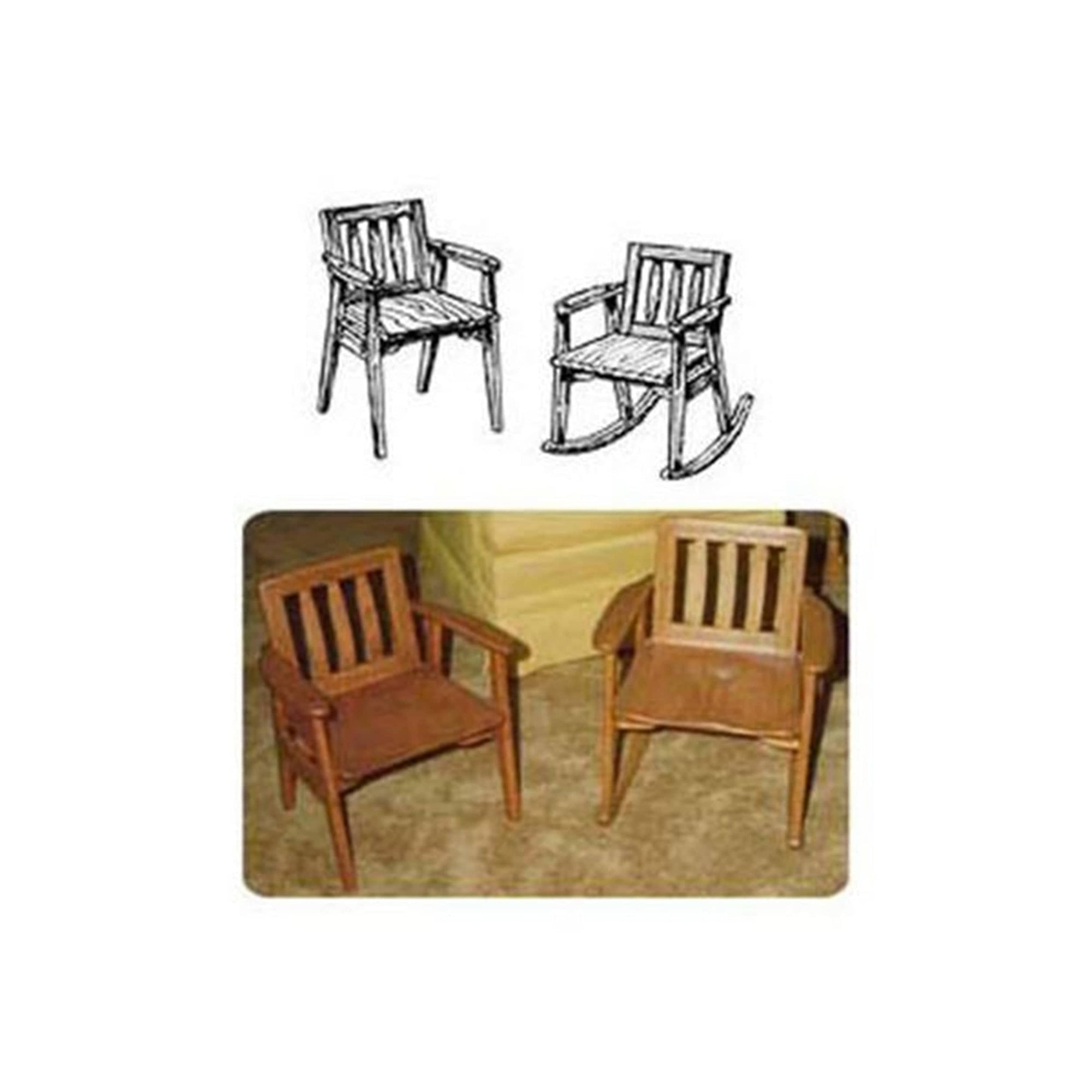 Woodworking Project Paper Plan to Build Child's Rocker with Arm Chair alt 0
