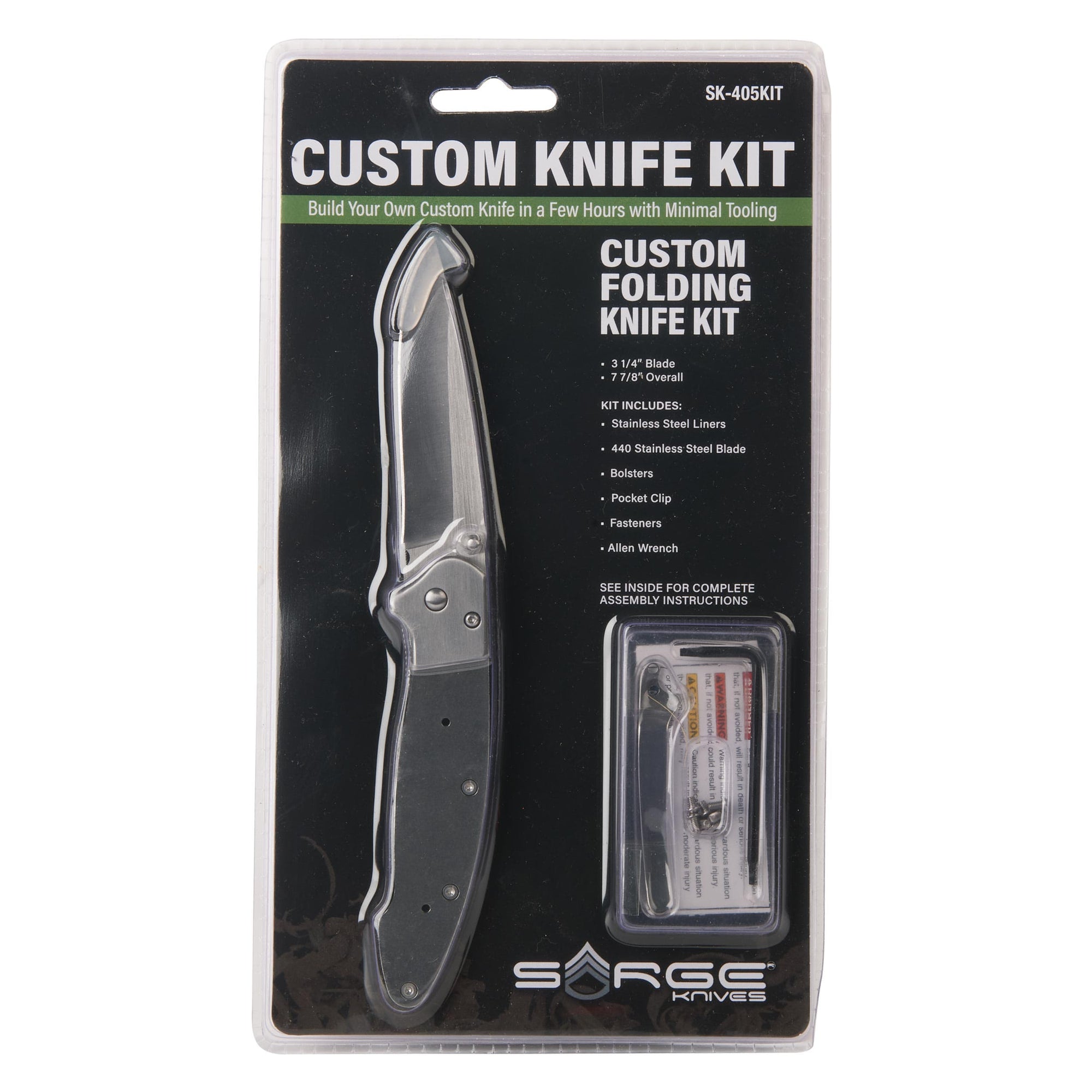 Liner Lock Pocketknife for Hunting and Fishing - 7-7/8" - Unfinished Kit alt 0