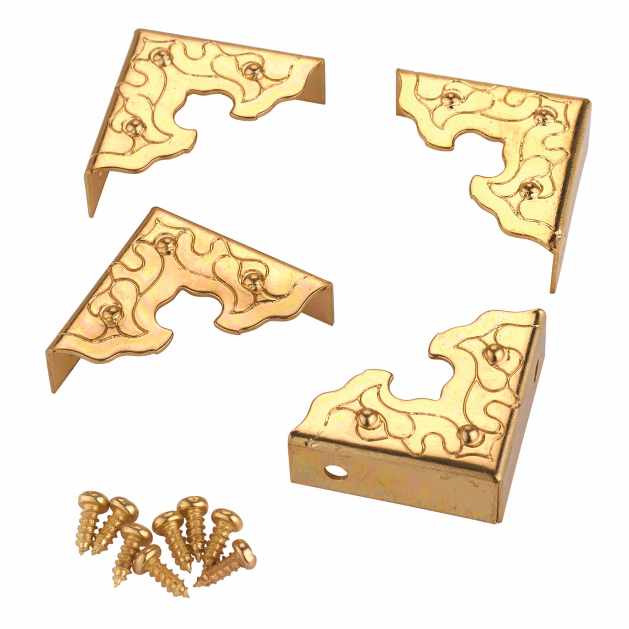 Filigree Box Corners - Brass - 4 Piece alt 0