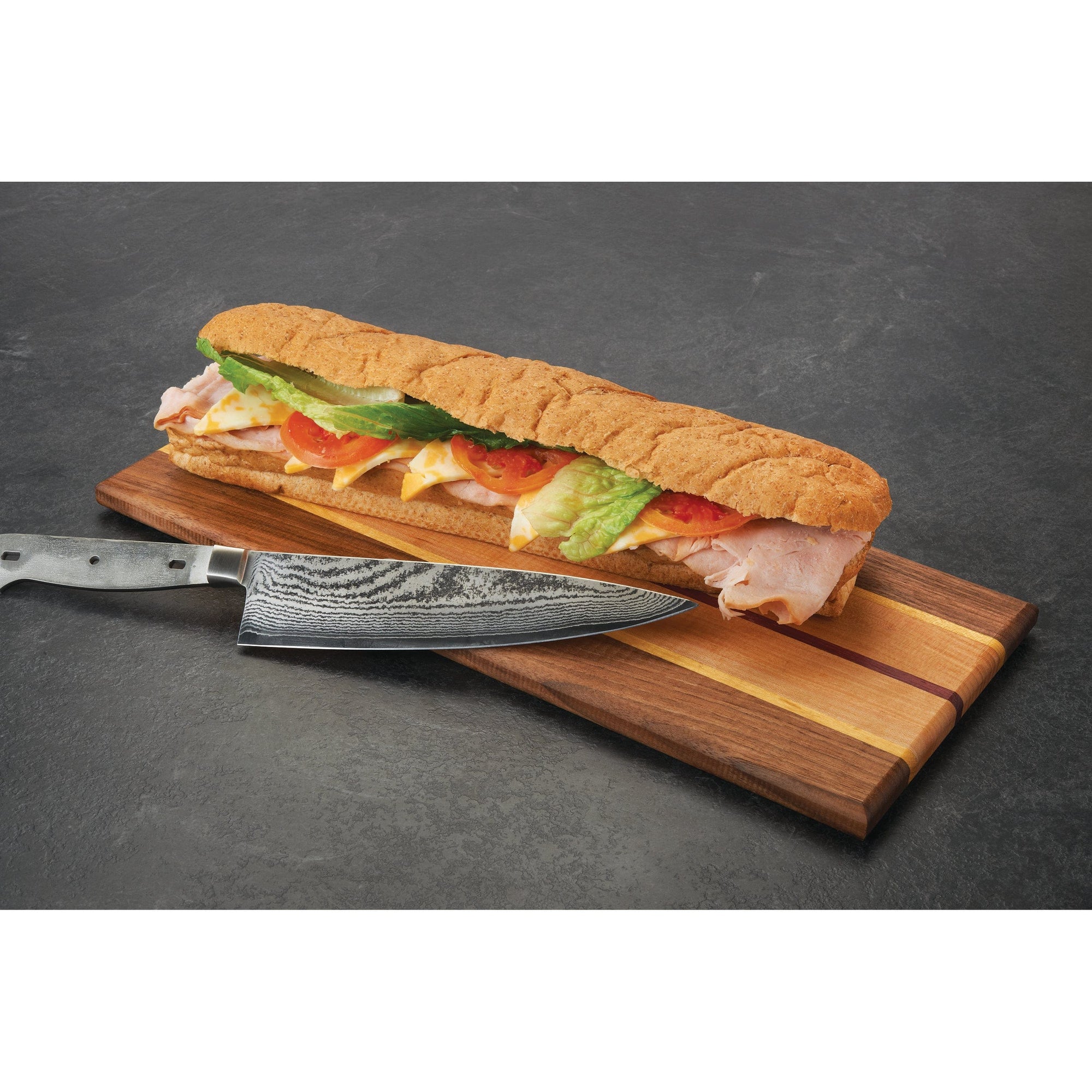 Cutting Board Kit - 3/4" x 7" x 16" - Walnut, Cherry, Yellowheart & Purpleheart alt 0