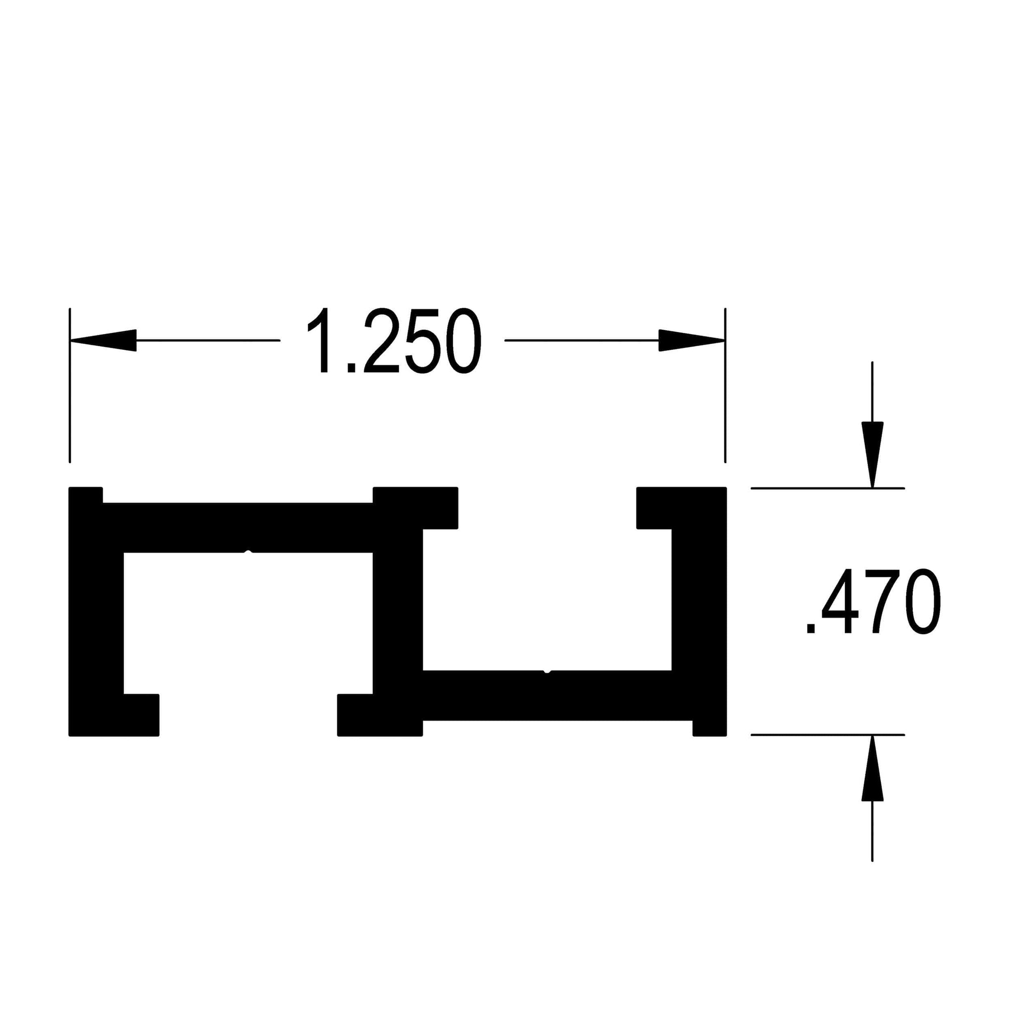 Back-to-Back 1/4" T-Track - 36" Length alt 0