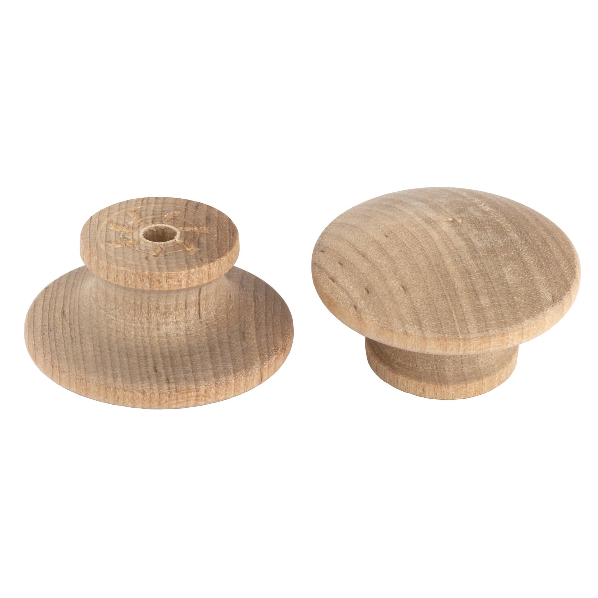 Mushroom Knob w/Screws - Birch - 1-1/4" Diameter - 7/8" Tall - 2 Piece alt 25