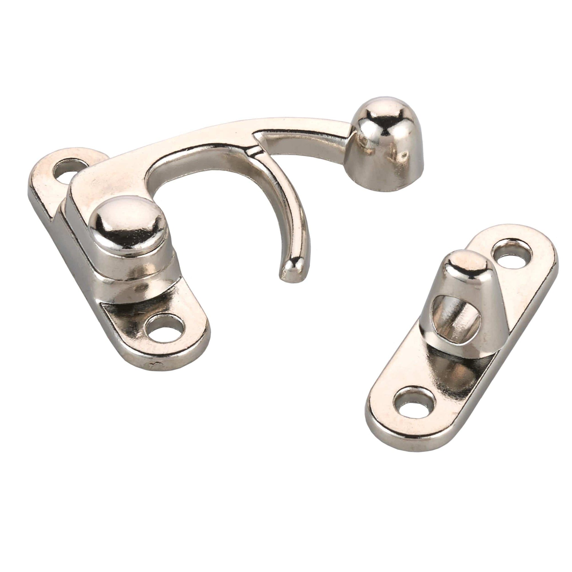 Hook Latch with Screws - Large - Nickel Finish alt 0