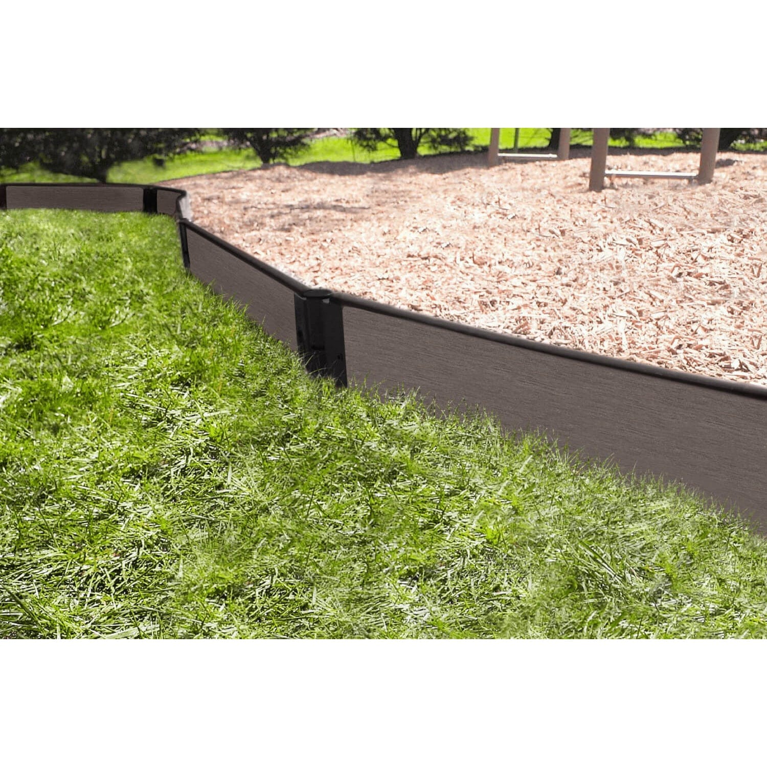 Weathered Wood Straight Playground Border 16' - 1" profile alt 0