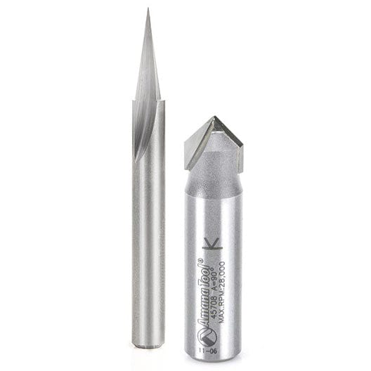 2-piece Signmaking Bit Setfor Axiom CNC Machine by Amana Tool alt 0