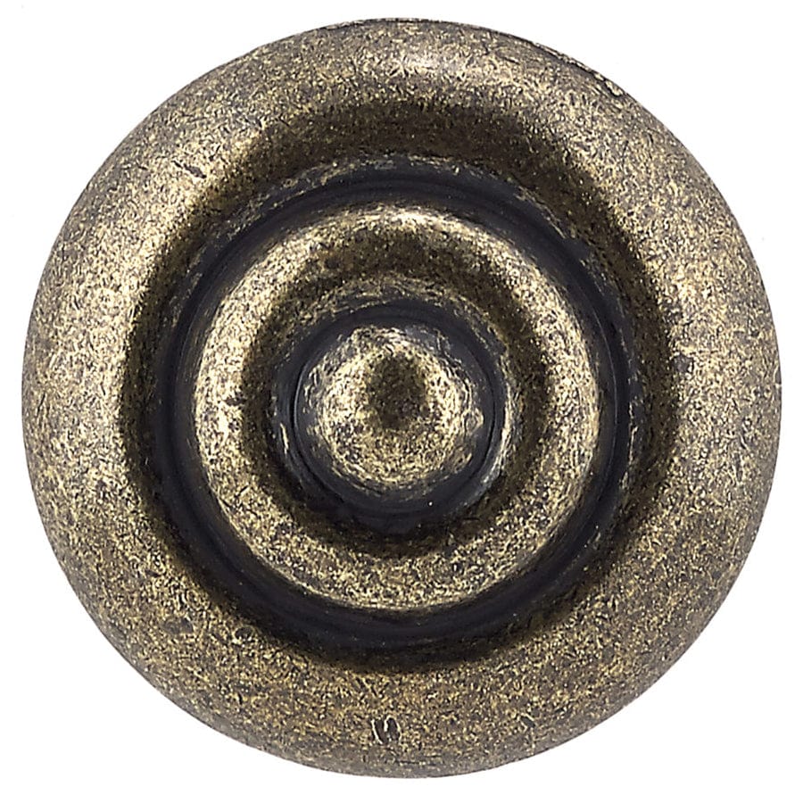 Traditional Knob, 1-1/4" D, Burnished Brass alt 0