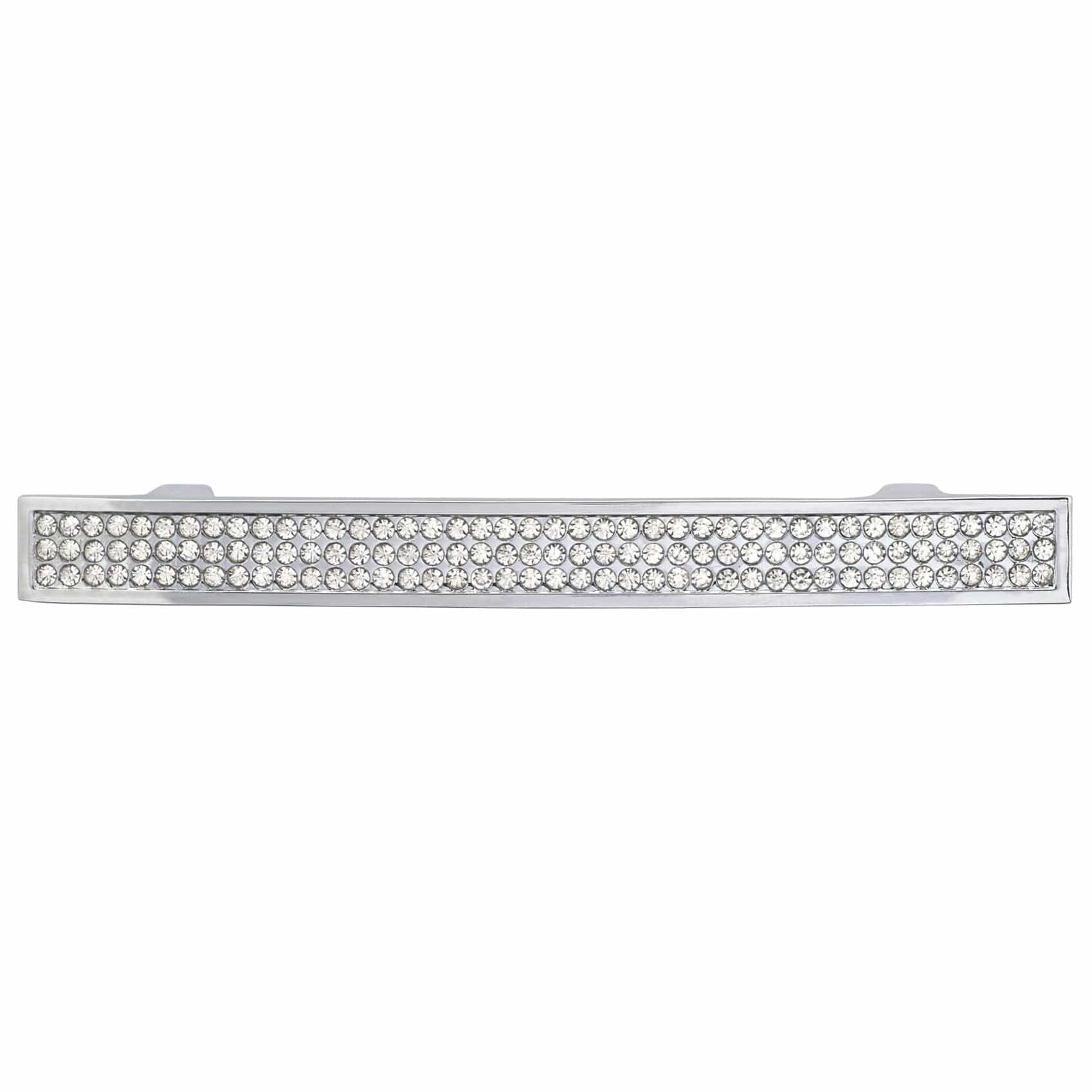 Contemporary Pull, 3-3/4" Center-to-Center, Crystal, Chrome alt 0