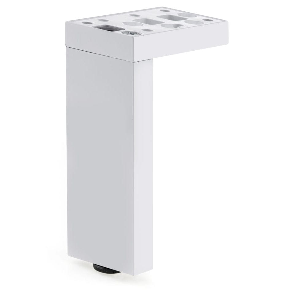7-7/8" (200 mm) Adjustable Contemporary Versatile T or L Shaped Furniture Leg Glossy White alt 0