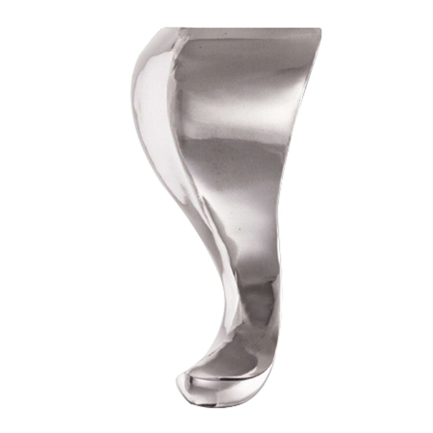 6" (152 mm) Curved Furniture Leg Polished Aluminum alt 0
