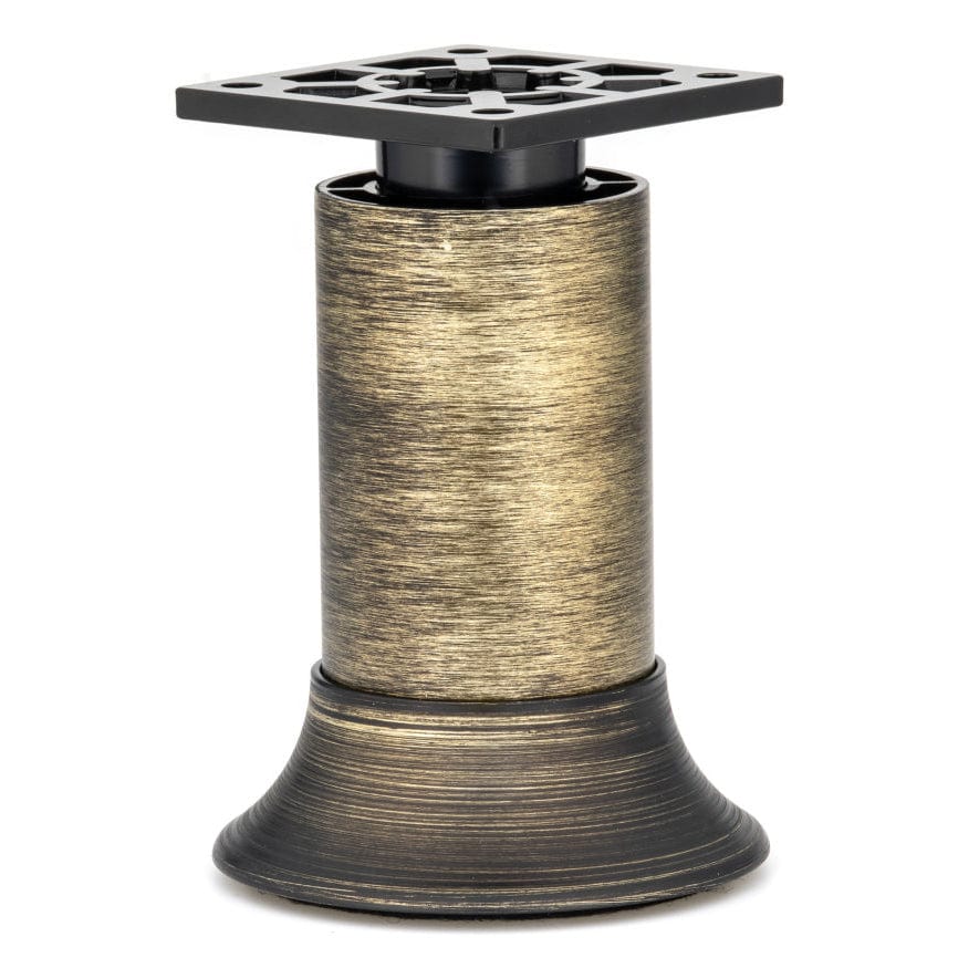 3-15/16" (100 mm) Vintage Adjustable Round Leg Rustic Brass alt 0