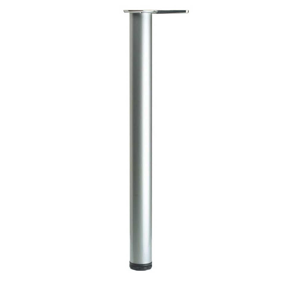 28" (710 mm) Adjustable Table Leg Brushed Nickel, 4 Pack alt 0