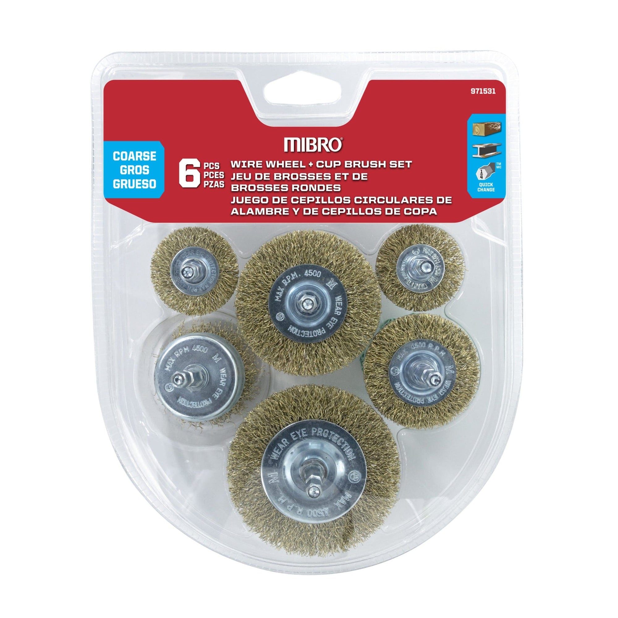 Wire Wheel Brush Set 1-1/2" to 3" (38.1 mm to 76.2 mm) alt 1