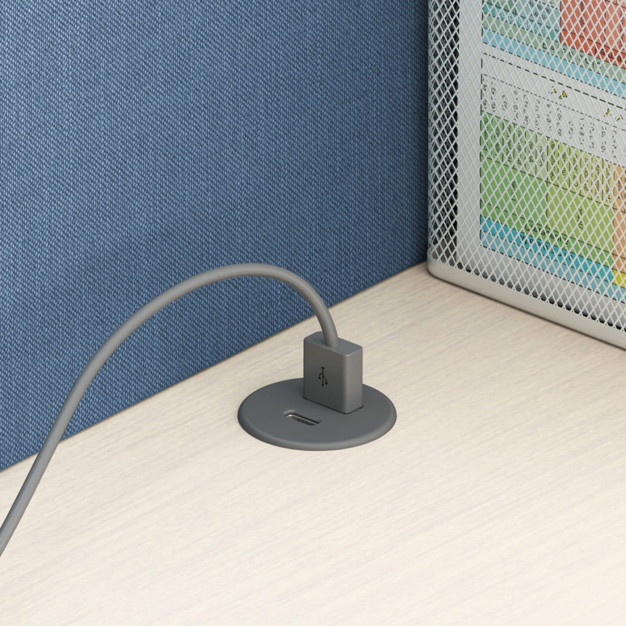 5V Rounded Recessed USB Charger Gray alt 0