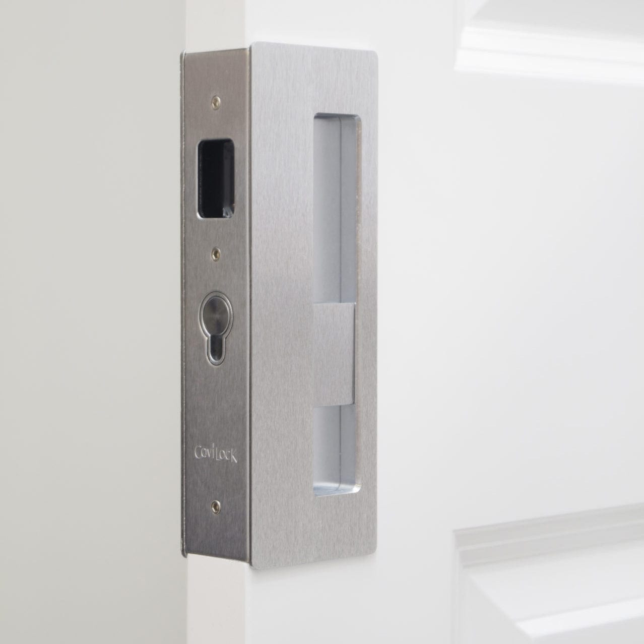 Cavity Sliders CL400 Magnetic Pocket Door Handle for 1-3/8" Door Bright Chrome LH Snib alt 0