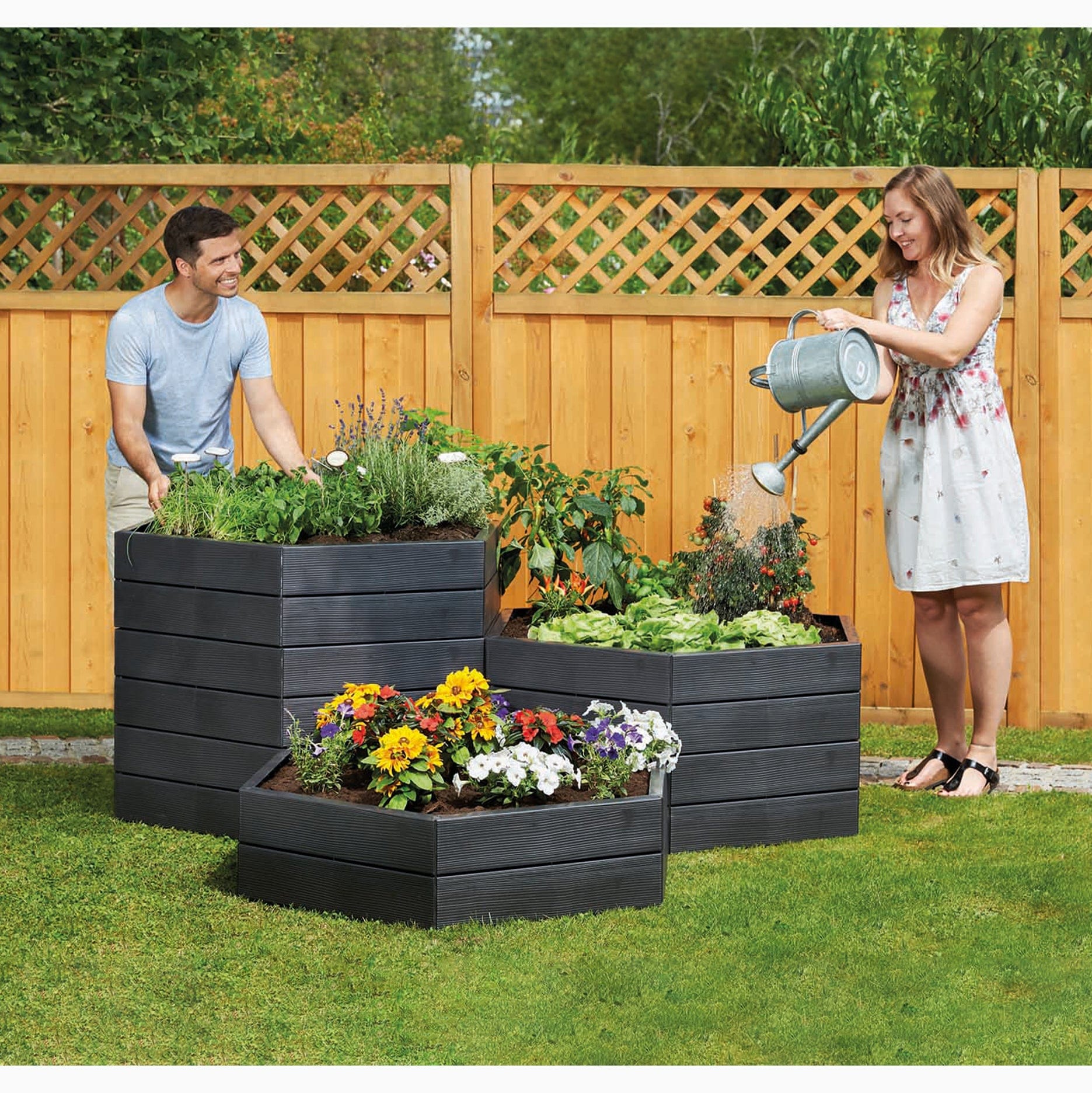 ERGO Modular Raised Bed Hexagon Single Unit Basic Set alt 0