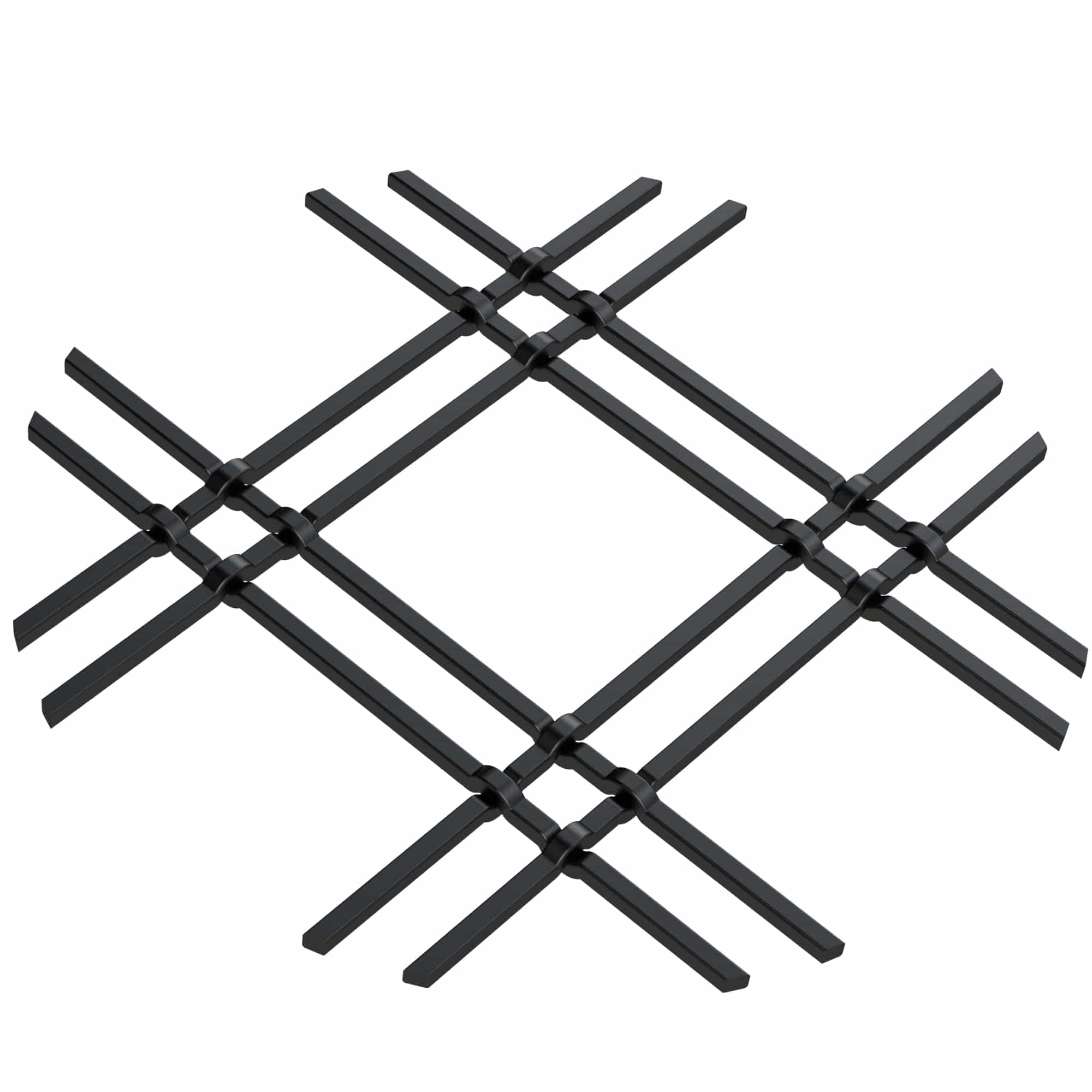 1" Flat Double Diamond Decorative Grille - Flat Black, 36" W x 48" L Sheet alt 0