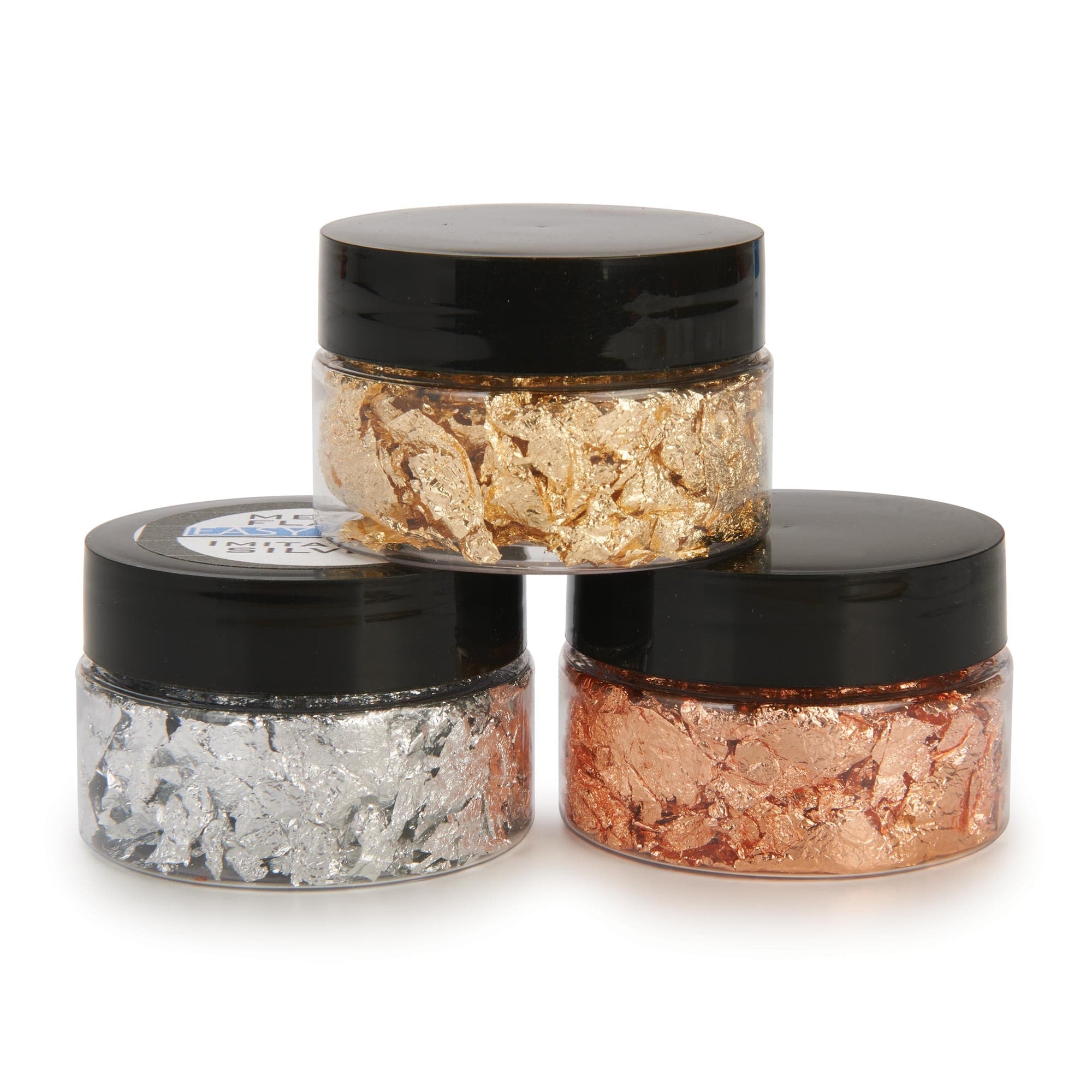Gold, Silver and Copper Metal Flake Inlay Material Starter Pack - 3 Piece - 2 oz alt 0