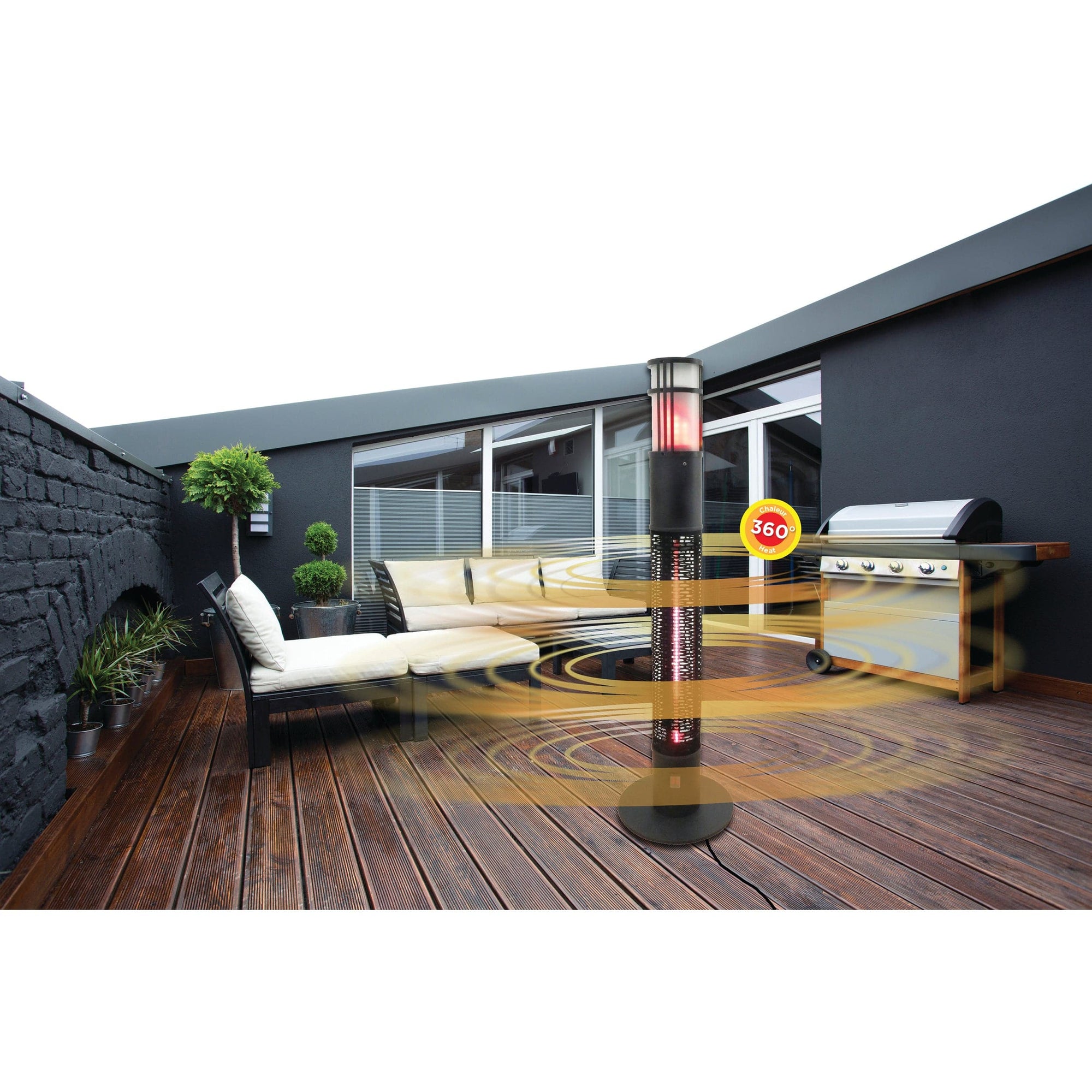 Westinghouse Infrared Electric Outdoor Heater Portable With Gold Tube and Flame alt 0