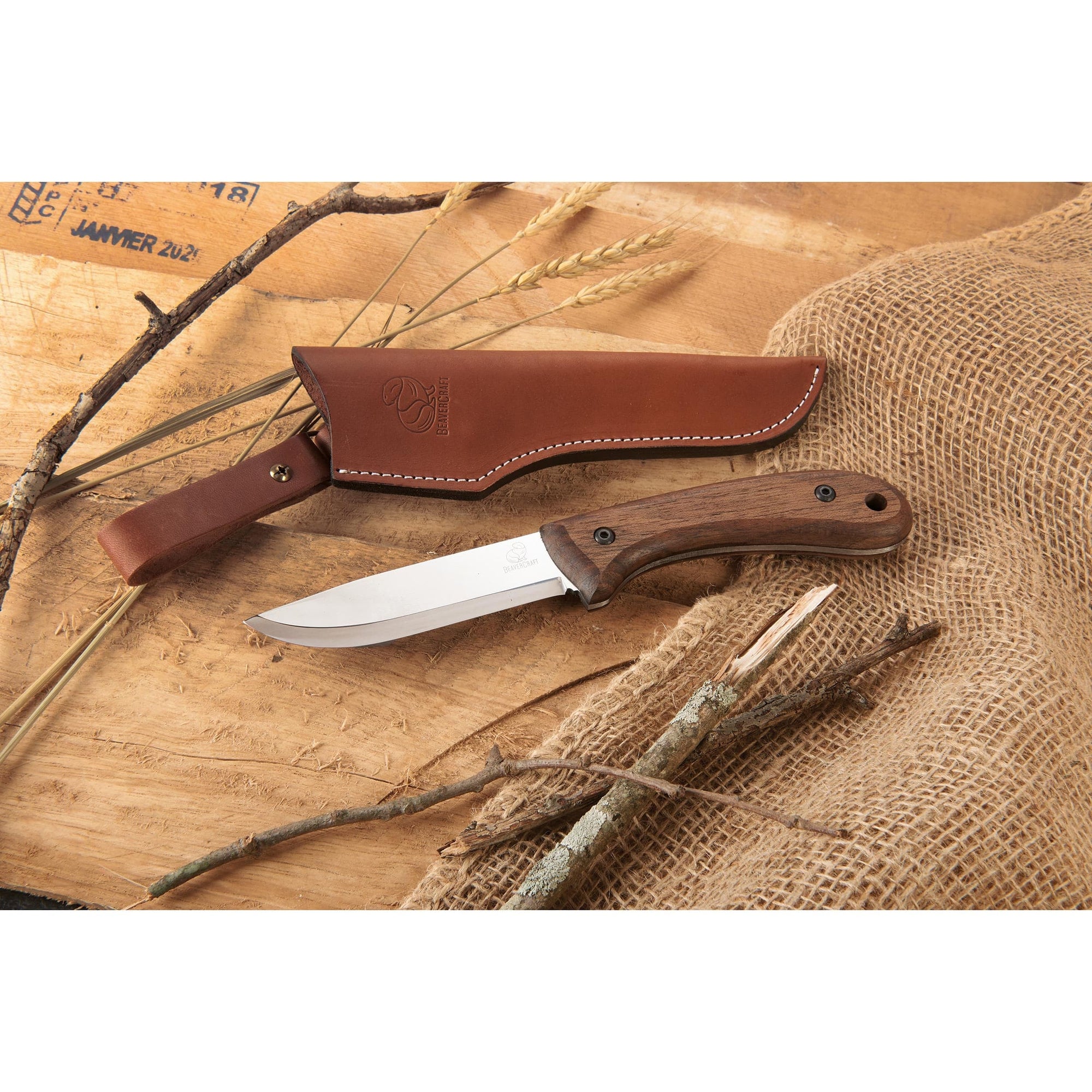 Glacier Fixed Blade Bushcraft Knife for Hunting and Fishing - 9-7/16" - Unfinished Kit alt 0