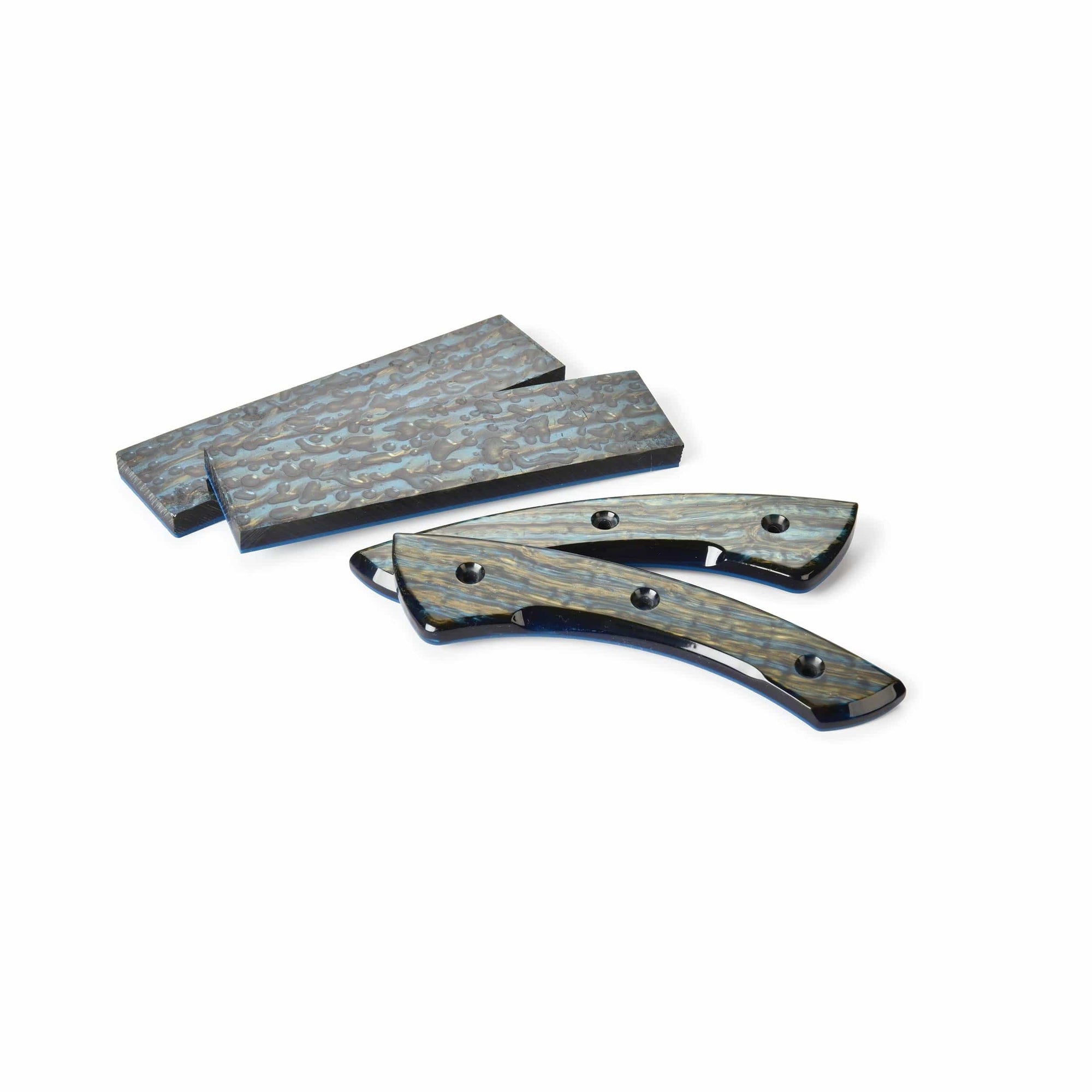 Poly Resin Knife Scales - 3/8" x 2" x 7" - Peacock - Pair alt 0