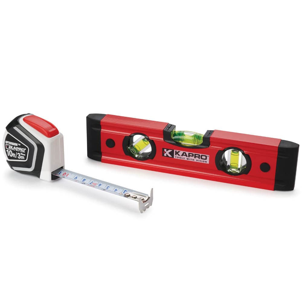 779T 9" Magnetic Torpedo Level and 510 10' Measuring Tape Set