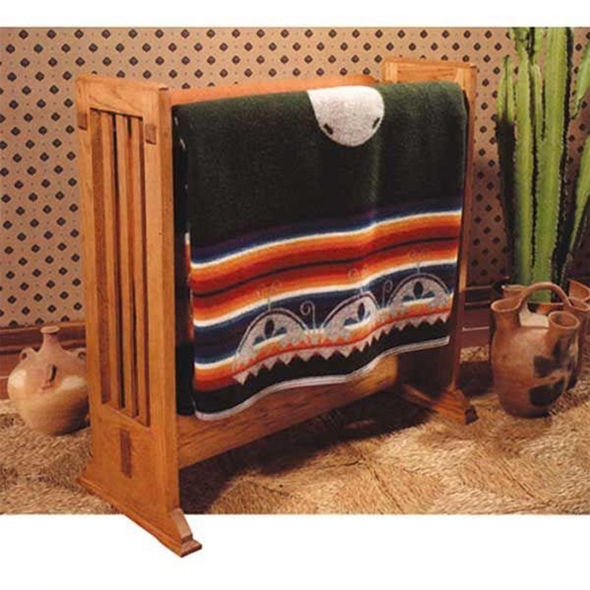 Downloadable Woodworking Project Plan to Build Arts and Crafts Quilt Rack alt 0