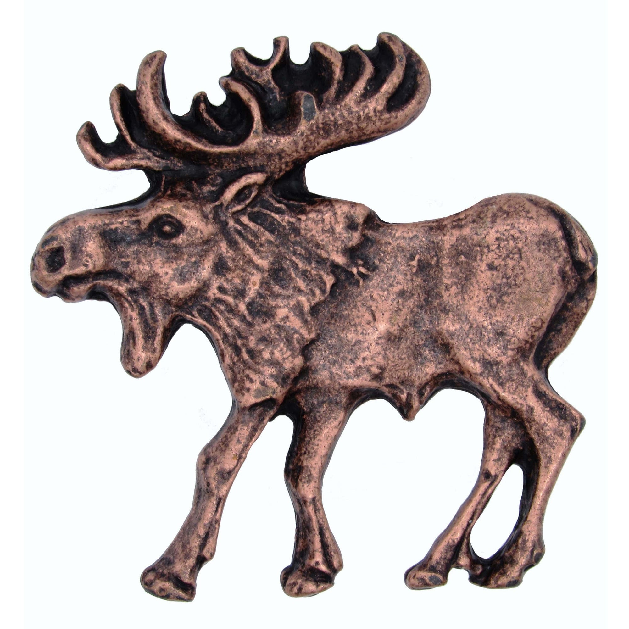 Walking Moose Pull, Left, Antique Copper, Model 002AC alt 0
