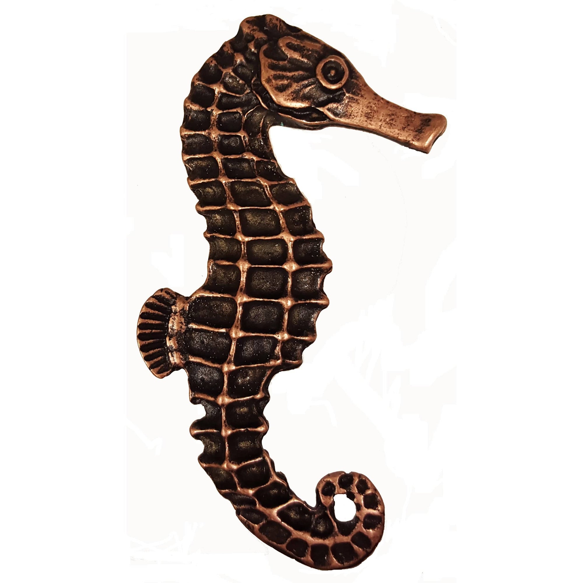Large Seahorse Knob, Right, Antique Copper, Model 234AC alt 0