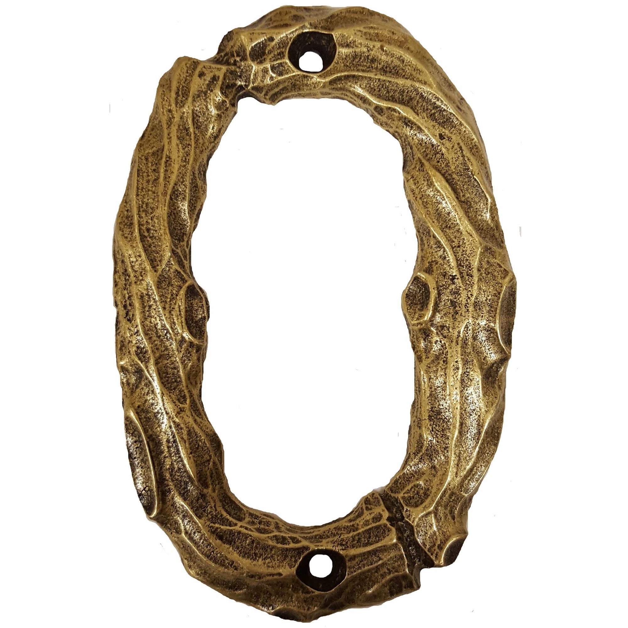 LHN0-AB Log House Number Zero, Antique Brass, 1 piece alt 0