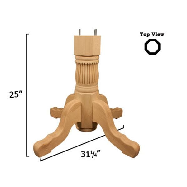 Knotty Pine Reeded Table Pedestal Kit, Model 1164P alt 0