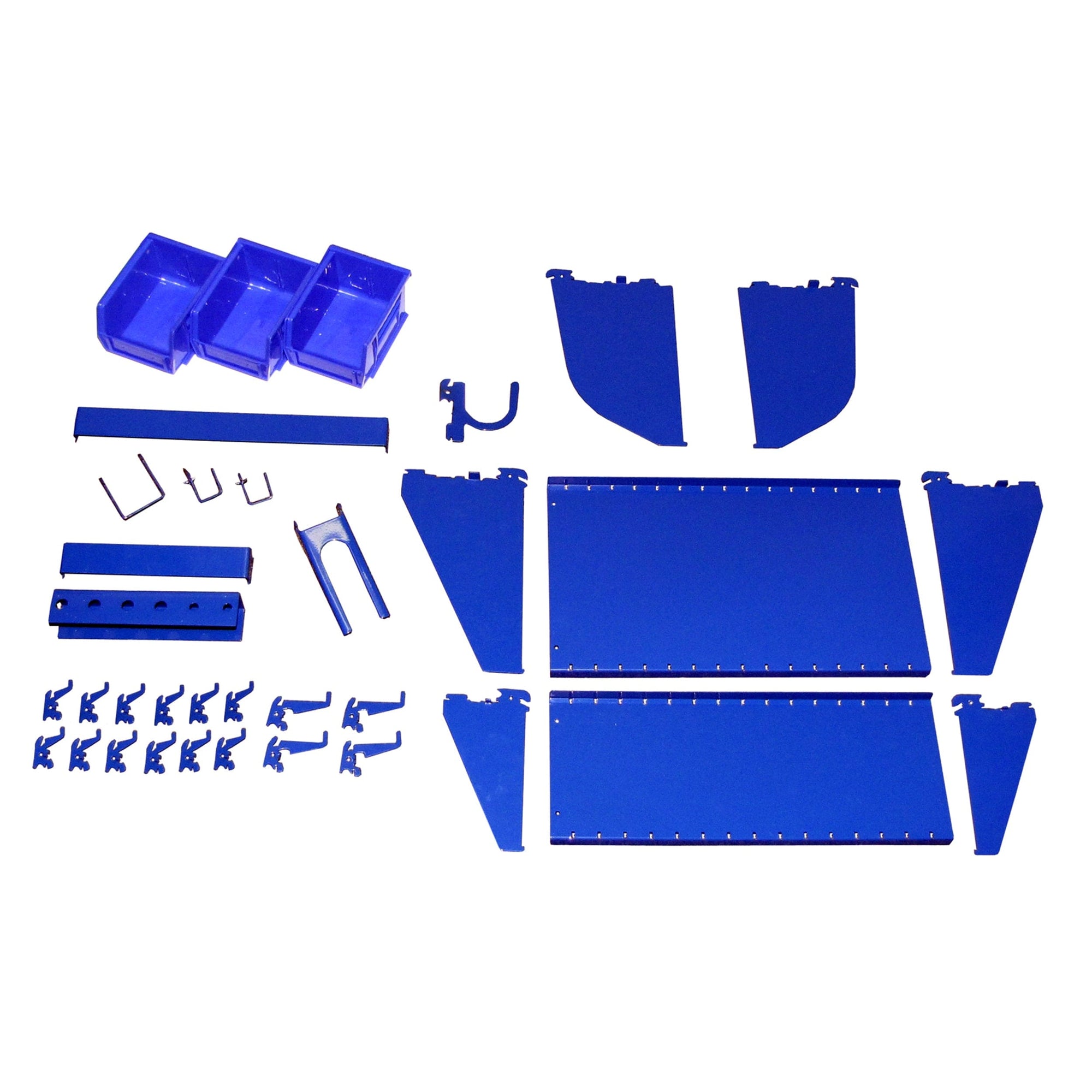 Slotted Tool Board Workstation Accessory Kit for Wall Control Pegboard, Blue alt 0