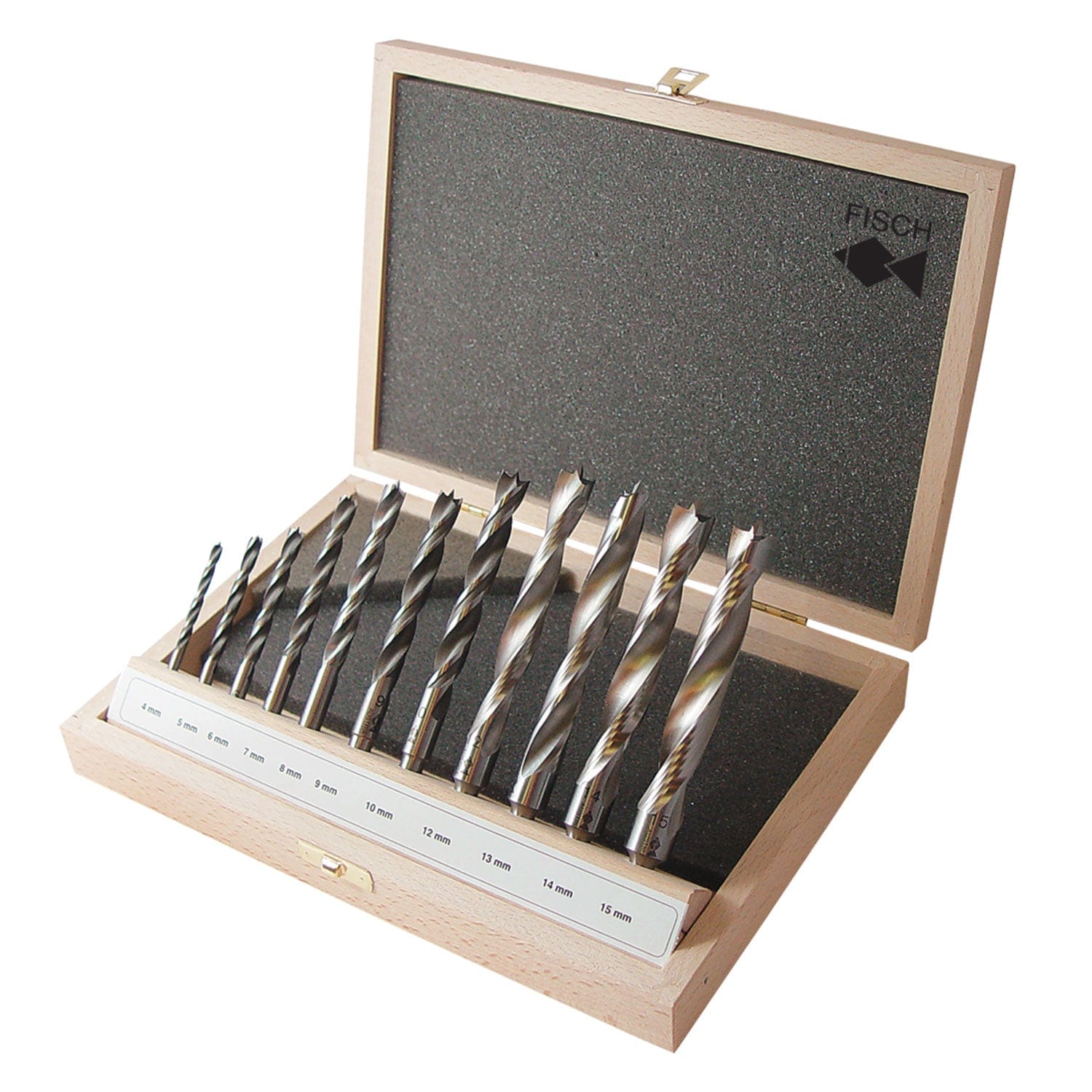 Metric HSS Double Flute Brad Point Drill Bit 11 pc Set alt 0