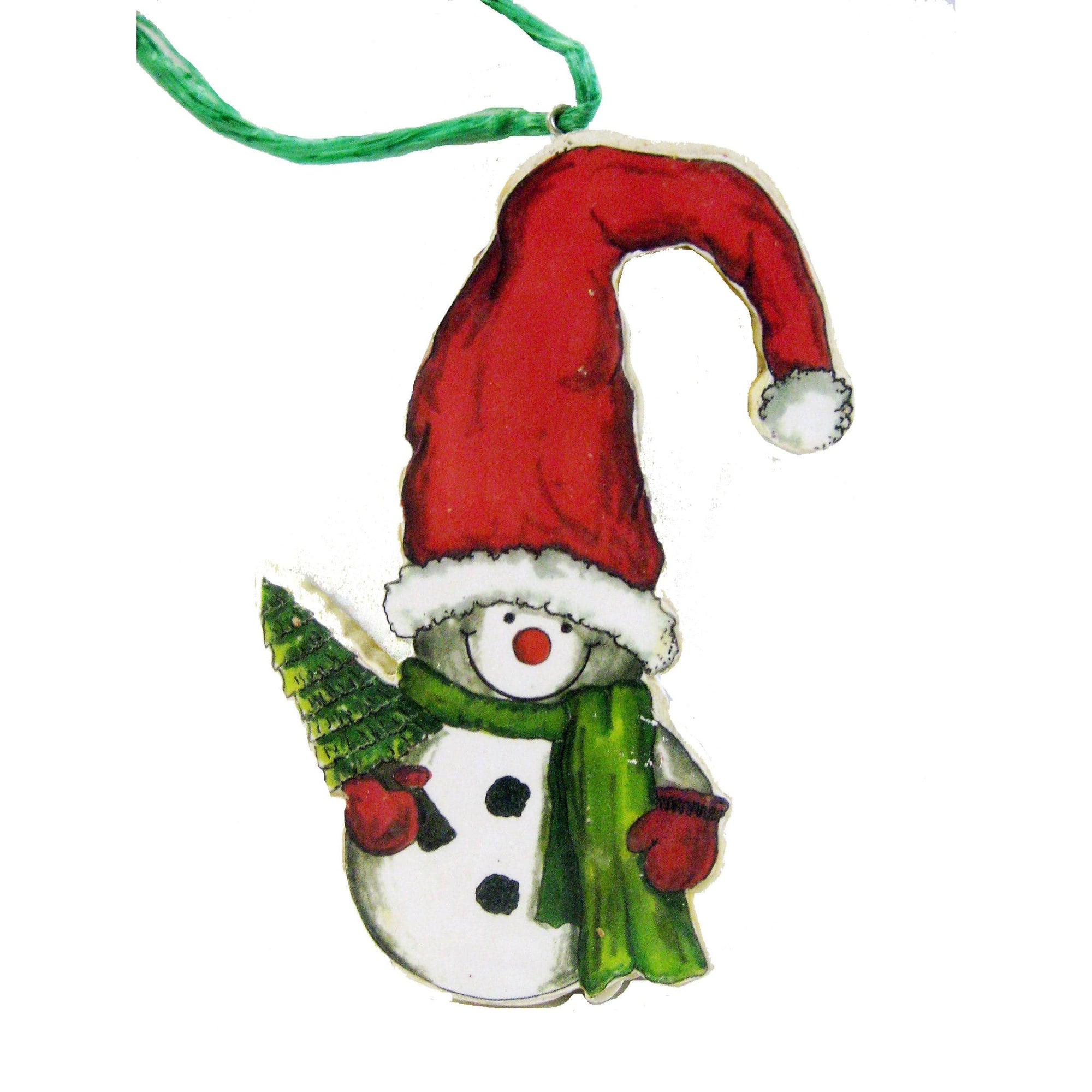 Snowman in Santa Hat Woodworking Pattern and Picture alt 0