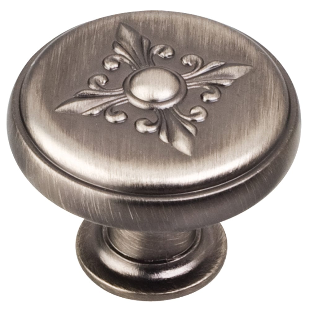 Lafayette Baroque Knob, 1-3/8" Dia., Brushed Pewter alt 0
