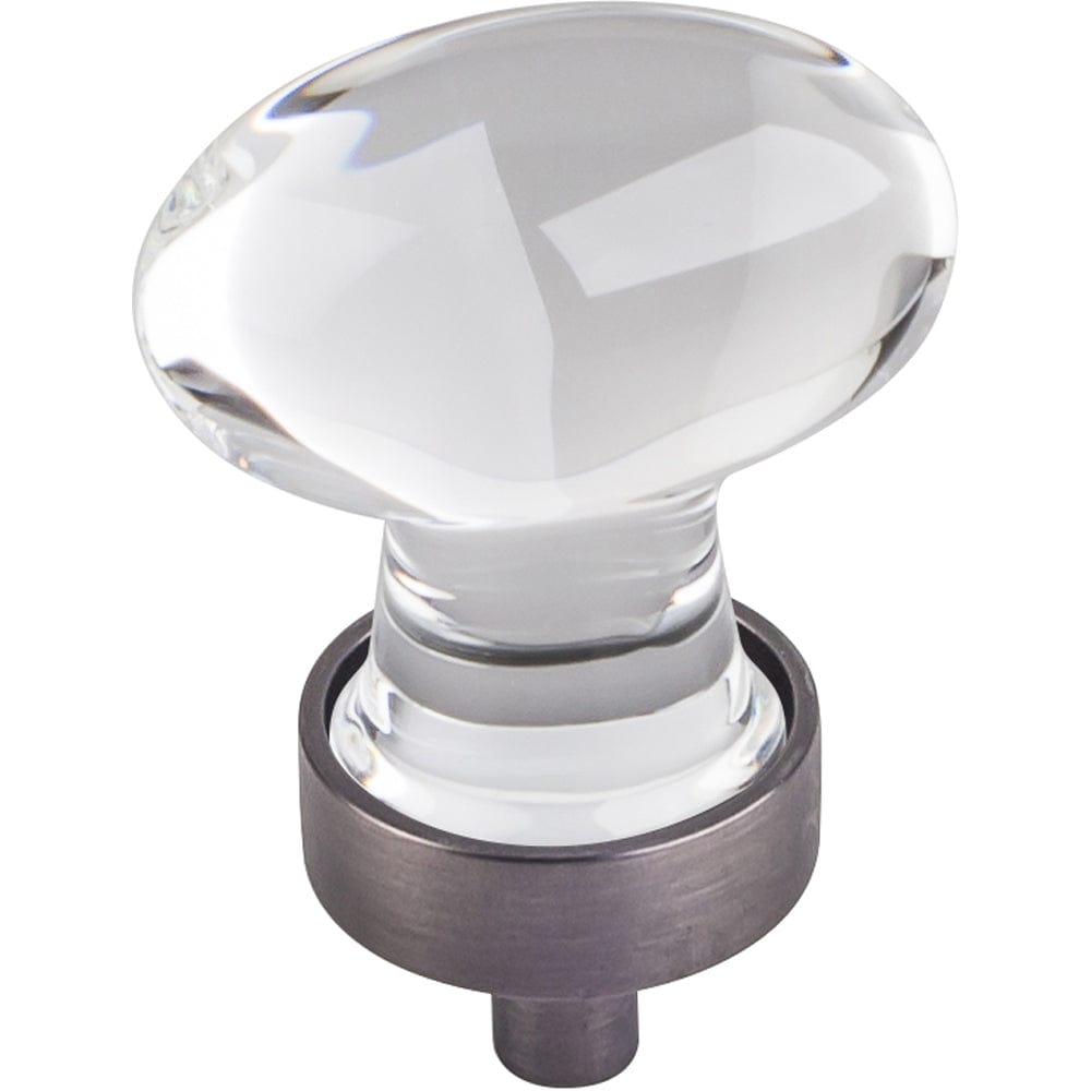 Harlow Small Football Glass Knob, 1-1/4" O.L., Brushed Pewter alt 0