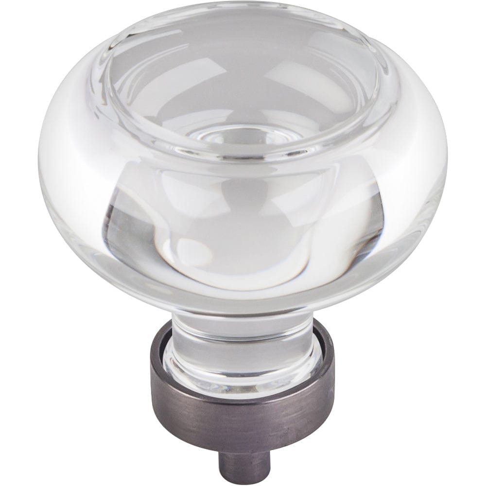 Harlow Large Button Glass Knob, 1-3/4" Dia., Brushed Pewter alt 0