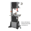 Laguna vertical bandsaw with adjustable fence, industrial flood light, and mobility kit on casters