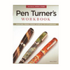 Cover of Pen Turner's Workbook showing three handcrafted wooden pens with varied wood grain and finishes