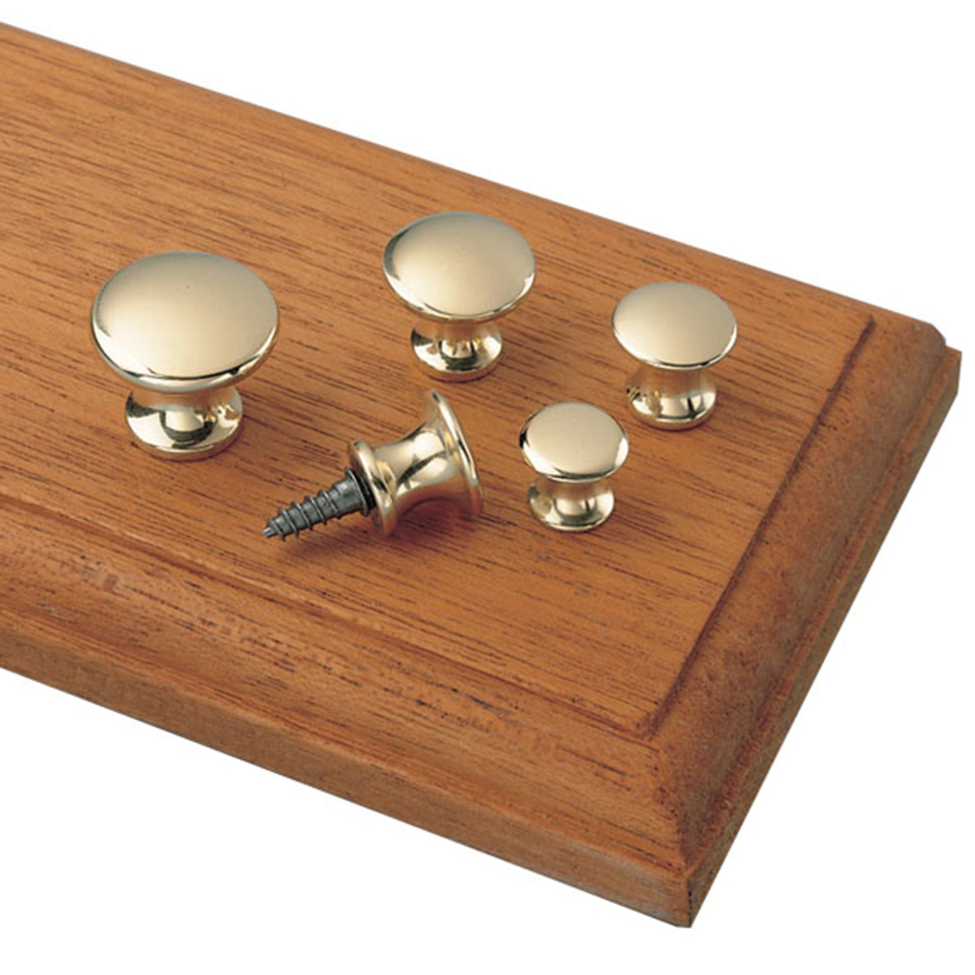 Brass Knob 5/8" D 1/2" Tall alt 0