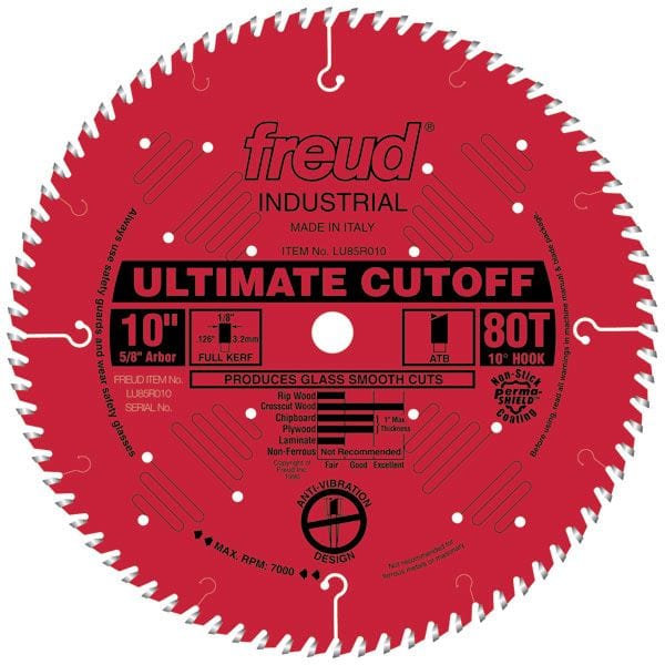 LU85R010 Industrial Ultimate Cut-off Blade 10" x 5/8" Bore x 80 Tooth ATB alt 0