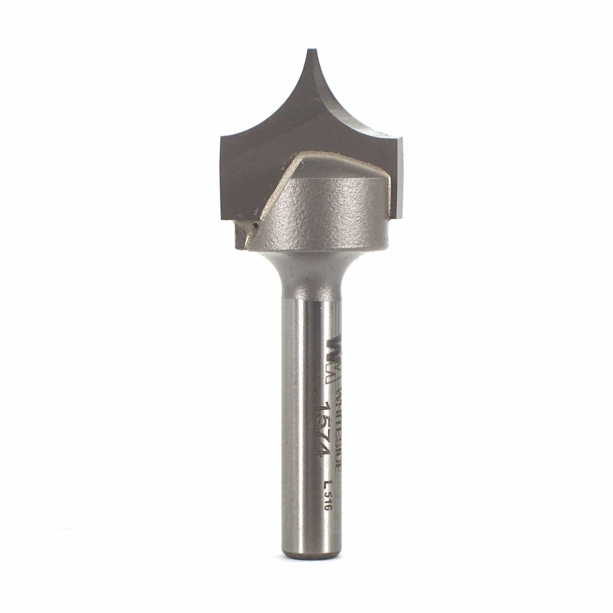 1574 Pointed Round Over Router Bit 3/8" R 3/4" D 1/4" SH alt 0