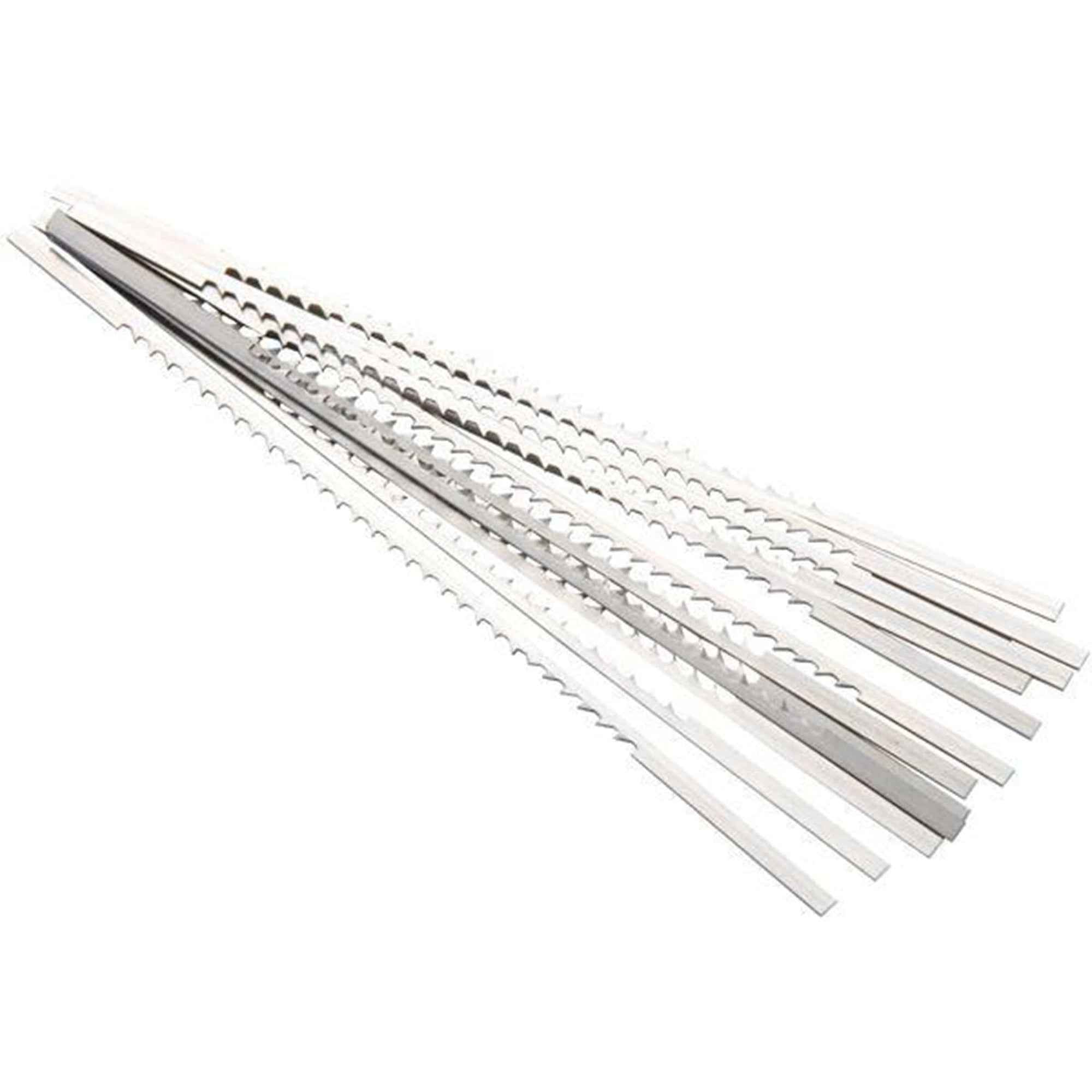 Reverse Tooth Scroll Saw Blade - .010" x .022" x #2/0 x 28/21 TPI - 12 Pack alt 0