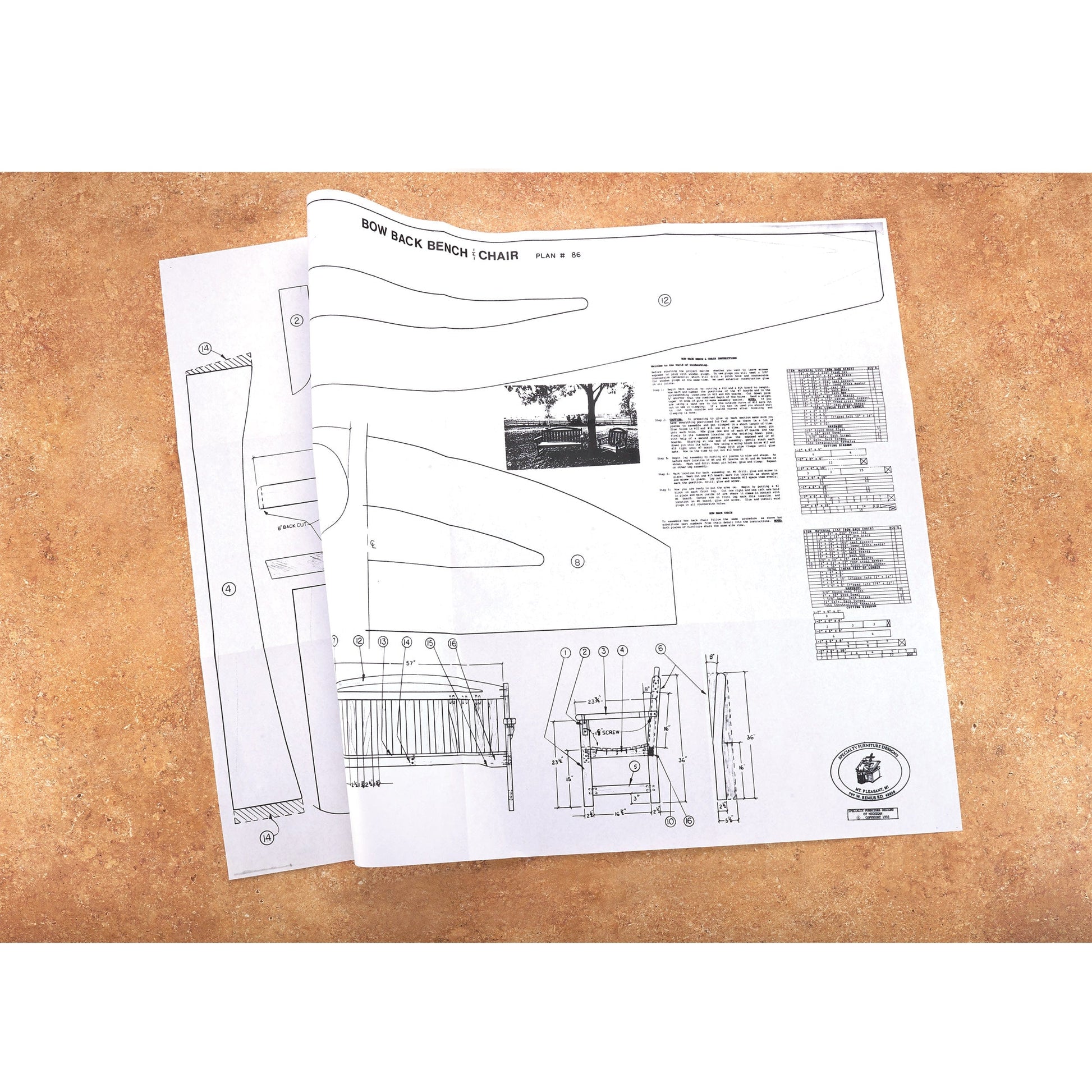 Woodworking Project Paper Plan to Build Bow Back Bench and Chair alt 0