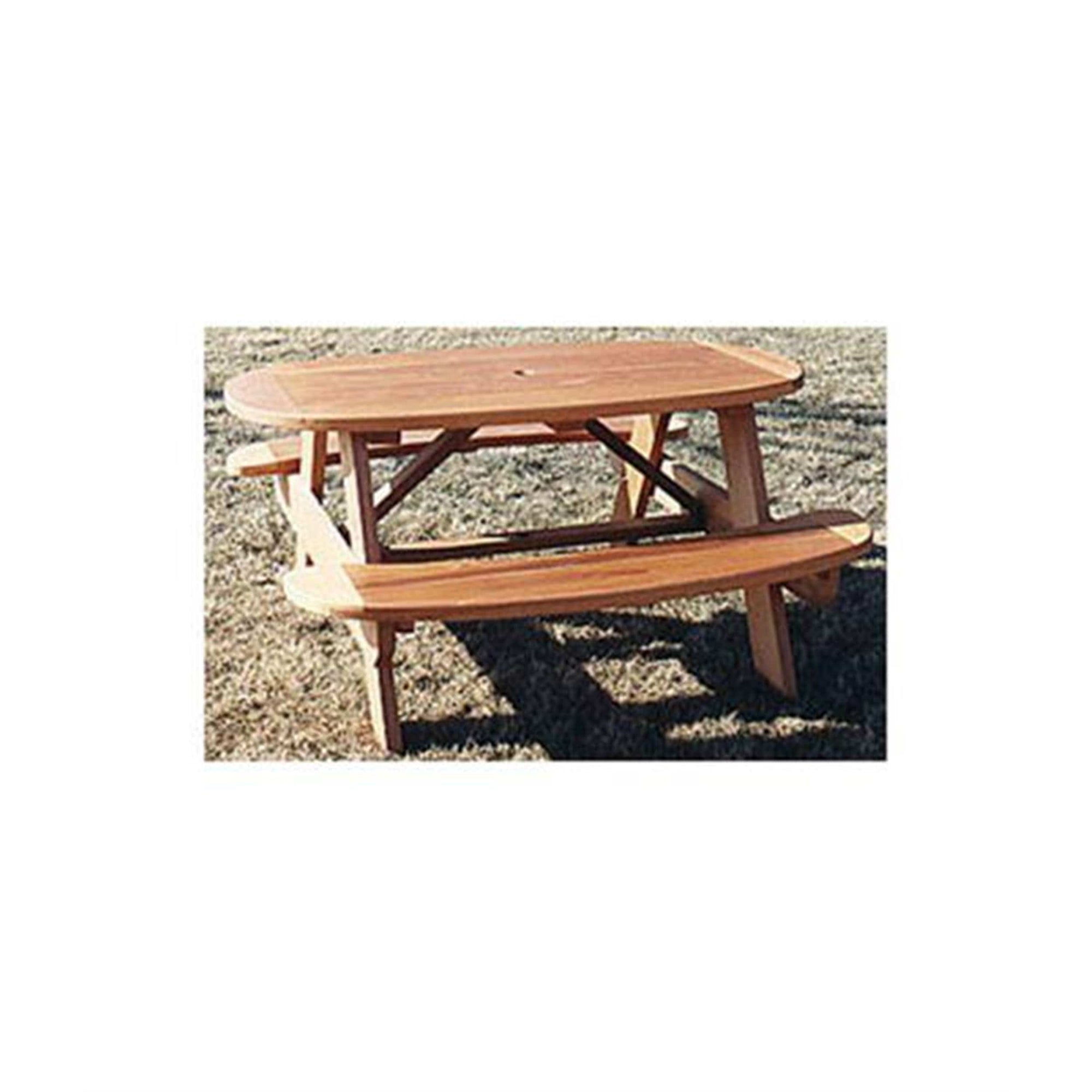 Woodworking Project Paper Plan to Build Oval Picnic Table alt 0