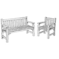 Woodworking Project Paper Plan to Build English Garden Bench and Chair alt 0