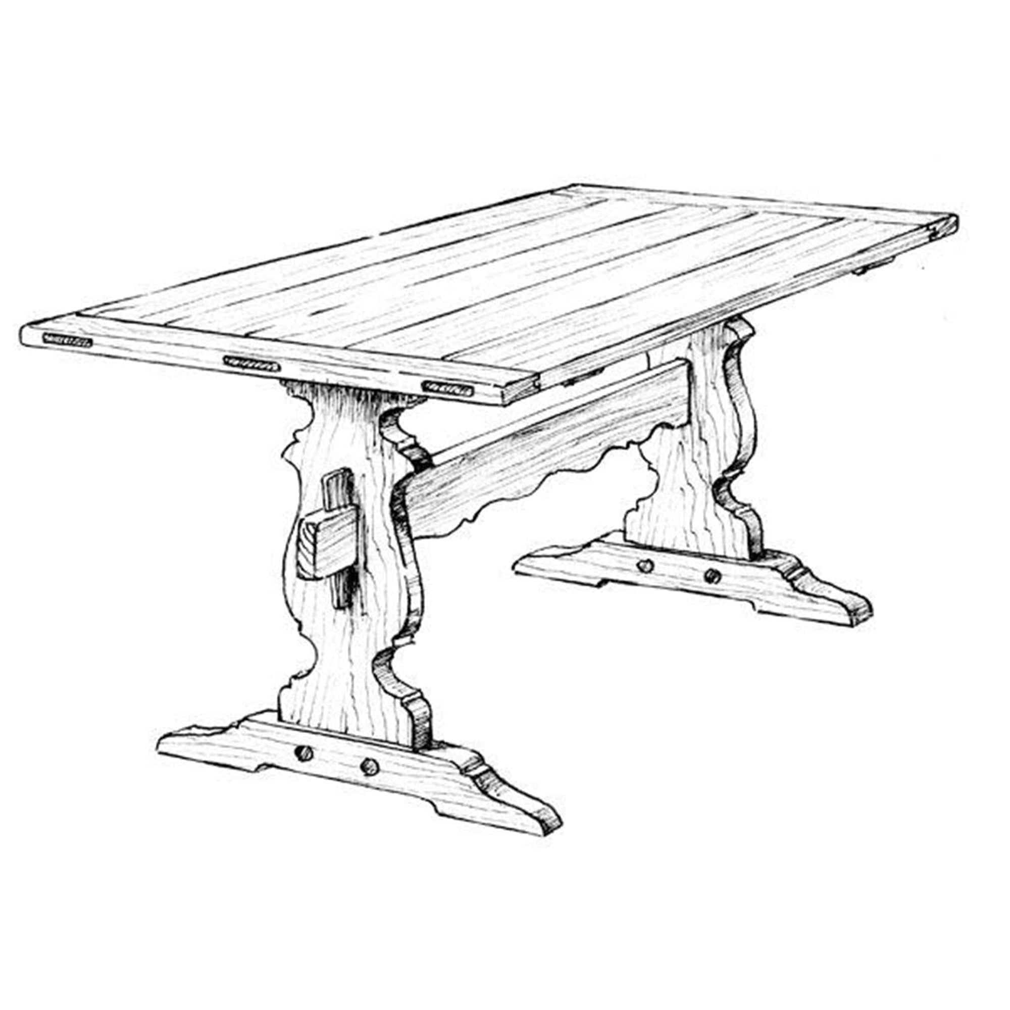 Woodworking Project Paper Plan to Build Trestle Dining Table alt 0