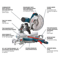 Dual Bevel Glide Miter Saw - 12" alt 0