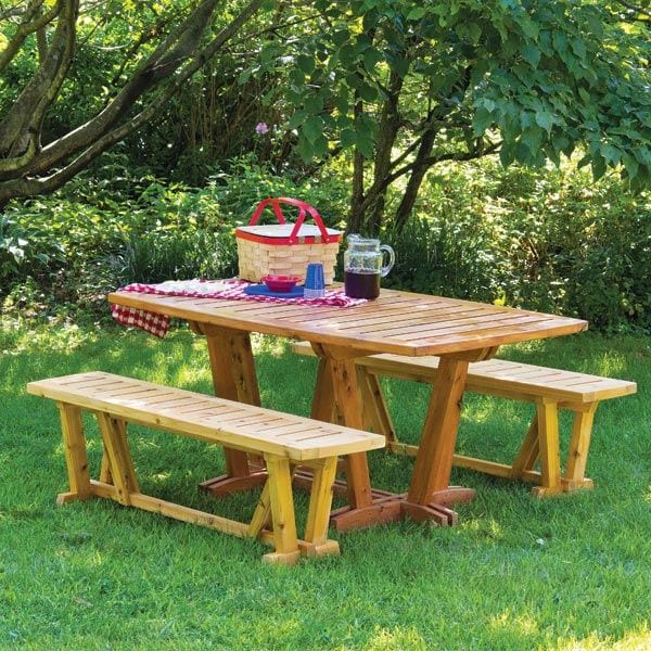 Outdoor Table and Benches - Downloadable Plan alt 0