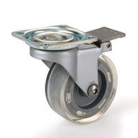 2-1/2" Skate Wheel Caster Locking with Flat Translucent Wheel alt 5